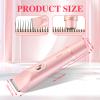 hehred 2 in 1 Electric Lady Shaver, Dual Head Bikini Trimmer for Women Shaver, Comfort Electric Shaver for Underarm Leg Arm Body Face Hair, Pink view 2