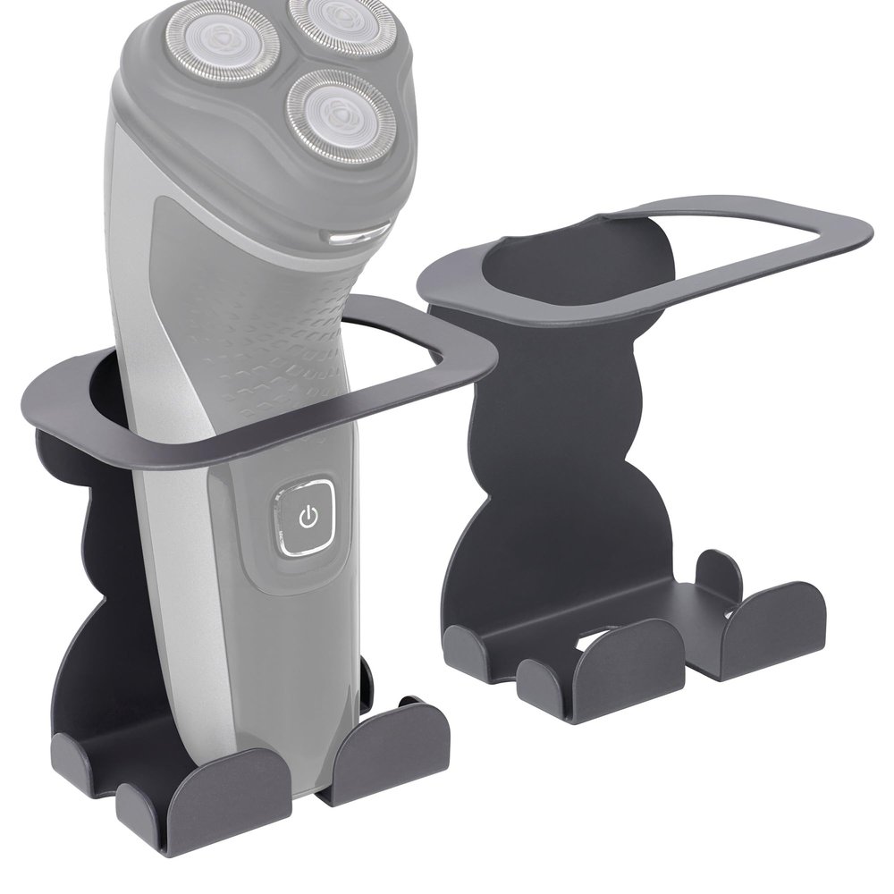 Linkidea Wall Mount Electric Razor Holder, Shaving Stand Compatible with Philips Norelco Shaver 3600, 2400, Series 7000, Bathroom Shaver Accessory Storage Holder (Grey)