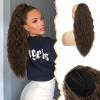 BARSDAR 20 Inch Wavy Claw Clip Ponytail Extension + Comb Clip Drawstring Curly Ponytail Extension- Brown view 1