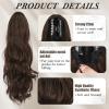 BARSDAR 20 Inch Wavy Claw Clip Ponytail Extension + Comb Clip Drawstring Curly Ponytail Extension- Brown view 3