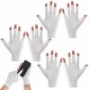 3 Pairs Cotton Gloves, 100% White Cotton Moisturizing Gloves for Dry Hands, Fingerless Touchscreen Design for Sleeping Eczema Spa Treatment Overnight Hydration Unisex Size view 1