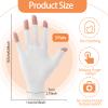 3 Pairs Cotton Gloves, 100% White Cotton Moisturizing Gloves for Dry Hands, Fingerless Touchscreen Design for Sleeping Eczema Spa Treatment Overnight Hydration Unisex Size view 2