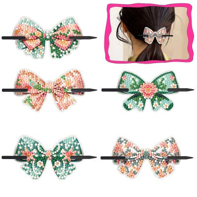 DIY Diamond Oval Hair Clips for Women, Mandala Wooden Hairpins, Leather Long Fixed, Hairpin Ties for Long Hair, Decorative Oval Accessories for Fixed Hairstyles-Rosette02