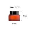2Pcs 30ML/1OZ Wine Red Empty Glass Cosmetic Jars Glass Refillable Bottles with Screw Cap Lid Travel Cosmetic Containers for Travel Makeup Creams Cosmetic Storage view 2