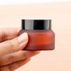 2Pcs 30ML/1OZ Wine Red Empty Glass Cosmetic Jars Glass Refillable Bottles with Screw Cap Lid Travel Cosmetic Containers for Travel Makeup Creams Cosmetic Storage view 4