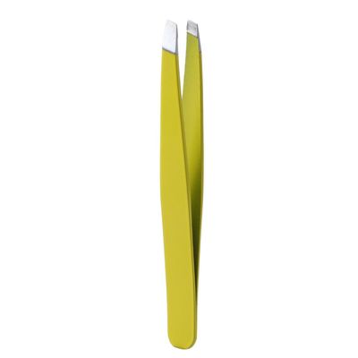 Eyebrow Tweezer, Professional Multicolor Eye Brow Clips Hair Removal Tweezer, Stainless Steel Slant Tip and Pointed Eyebrow Tweezer(yellow)
