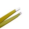 Eyebrow Tweezer, Professional Multicolor Eye Brow Clips Hair Removal Tweezer, Stainless Steel Slant Tip and Pointed Eyebrow Tweezer(yellow) view 3