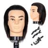 Eumos Mannequin Head, Male Mannequin Head with 100% Human Hair 12'' Barber Mannequin Head Hairdresser Manikin Training Head for Hair Practice Cutting Styling(Black) view 1