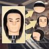 Eumos Mannequin Head, Male Mannequin Head with 100% Human Hair 12'' Barber Mannequin Head Hairdresser Manikin Training Head for Hair Practice Cutting Styling(Black) view 4