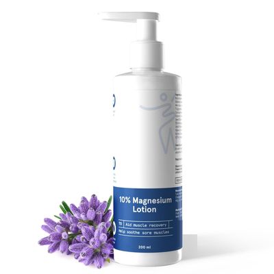 10% Magnesium Sleep Body Lotion 200ml | For Muscle Recovery & Relaxation | Infused with Shea Butter & Lavender | Mildly Scented, Lightweight & Non-Greasy Formula