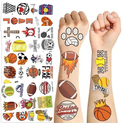 10 Sheets Sports Temporary Tattoos Stickers,Sports Birthday Party Supplies Favors Waterproof Fake Tattoos Stickers Party Decorations for Kids Boys Girls School Rewards Gifts