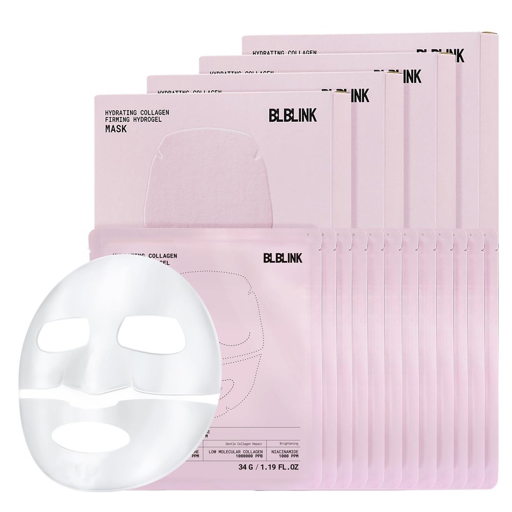 BLBLINK 4 Pack Moisturizing Collagen Firming Hydrogel Mask 34gx20ea, Overnight Repair for Dry Skin, Collagen Face Masks, Firming & Anti-Aging, Hydrating Face MasksSkincare