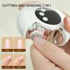 2 in 1 Electric Polishing Automatic Nail Clippers, Electric Nail Clipper with 3 Speed Levels, Safe and Convenient Nail Trimmer, Nail Trimmer (White) view 3