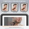 Shinowa Heated Shower Mirror Fogless for Shaving, 360 Adjustable Lighted Shower Mirror with 3 Color Modes, Rechargeable Anti Fog Shower Shaving Mirror with Large Storage Tray & Razor Holder, Black view 3