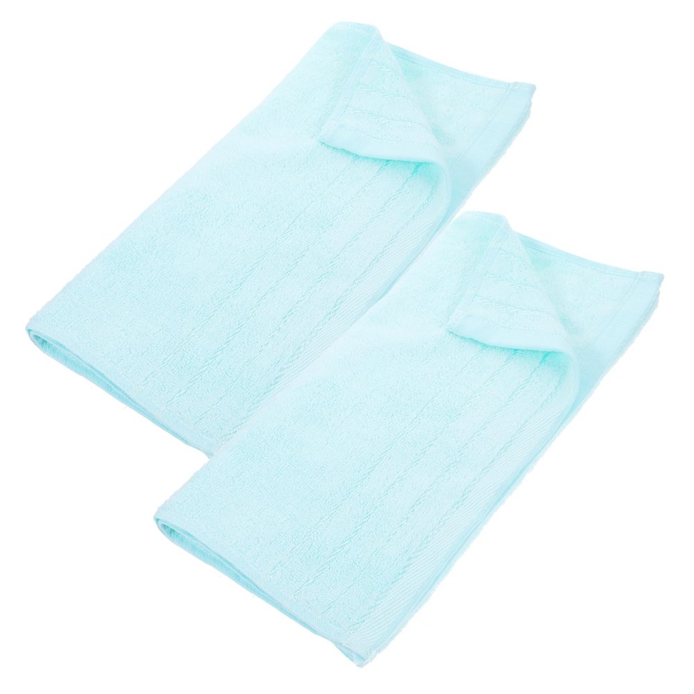 VOSAREA 2pcs Oversized Cotton Facial Towels Soft Absorbent Quick-Dry Spa Towels for Adults Extra Skin-Friendly for Home Use and Gifts