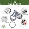 3-in-1 Scripture Nail Clipper Multitool, Green - Iron Sharpens Iron, Prov 27:17 - Metal Bible Verse Keychain Nail Clipper Tool with Bottle Opener & Nail File - Christian Pocket Tools for Men view 3