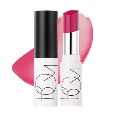 BOM COSMETICS Dewy Lip Balm #6 PURE ROSE, Sheer Glow Lip Care with Vitamin E and Shea Butter for Hydration, Nourishment, and Plump Lips, Buildable Juicy Shine in 7 Lively Colors, Korean Lip Makeup