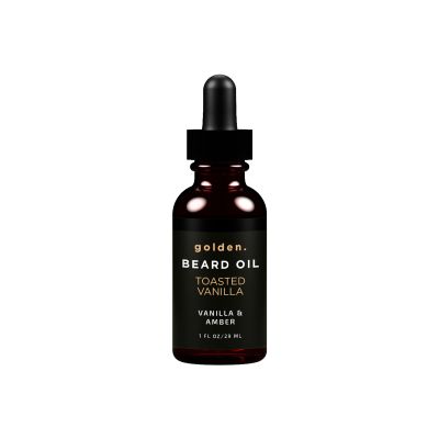 Golden Grooming Beard Oil for Men | Natural Growth Kit with Castor Oil, Jojoba Oil, and Olive Oil | Tames, Moisturizes & Styles | Toasted Vanilla Scent | 1oz