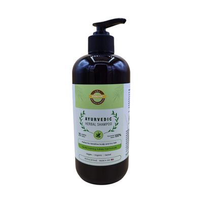 Annoor Ayurvedic Herbal Shampoo | Sulfate, Paraben & Silicone-Free | Plant-Based Vegan Formula with Amla, Reetha, Shikakai & 25 Herbs | Reduces Hair Fall | Soothes Itchy Scalp | Color-Safe 16 oz