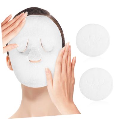 BESPORTBLE 2pcs Fleece Facial Towels Holes Hot Compressing Towels for Face for Home School Use