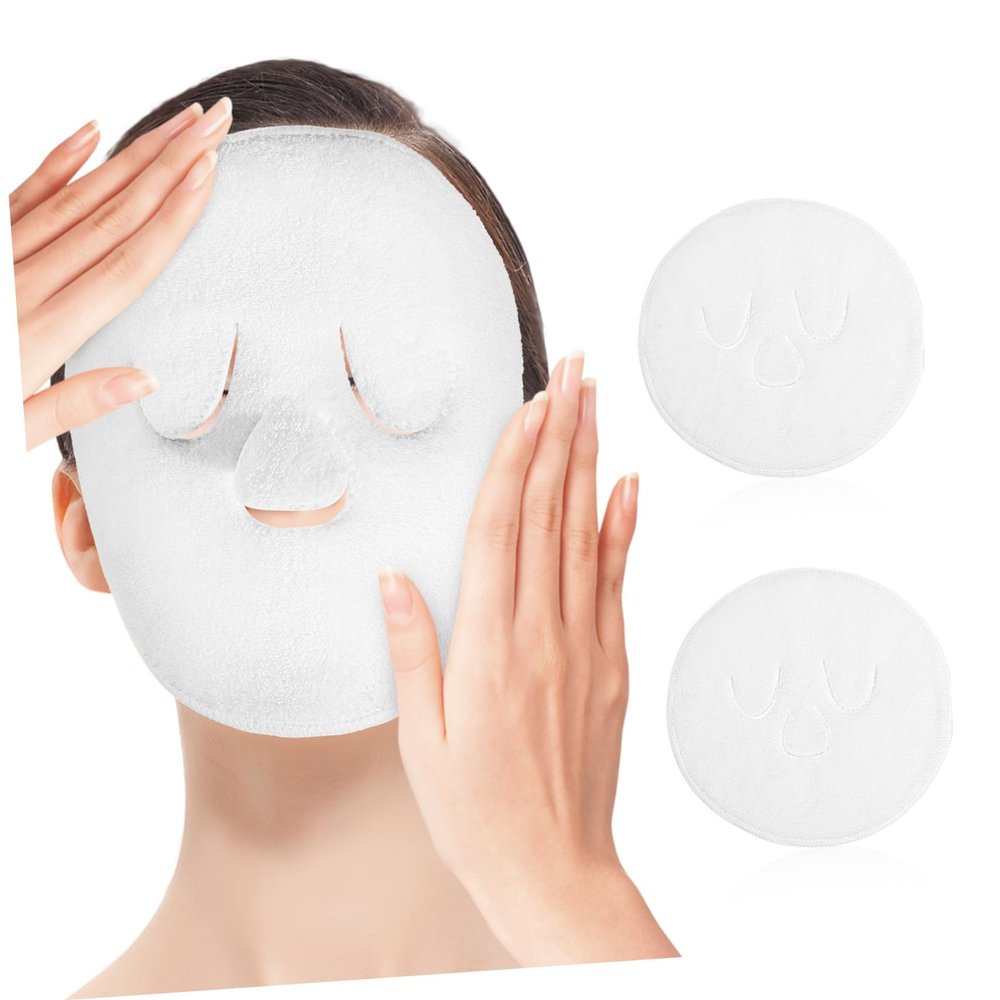 BESPORTBLE 2pcs Fleece Facial Towels Holes Hot Compressing Towels for Face for Home School Use