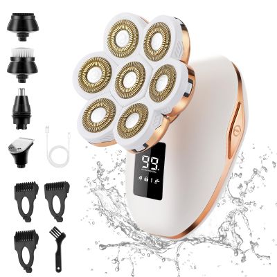 Electric Razors for Women, 7D Electric Shaver for Women, 5 in 1 Lady Shavers, Wet/Dry Bikini Trimmer, Rechargeable Facial Hair Removal, Painless Face Razor for Arms Legs Armpit Pubic Area