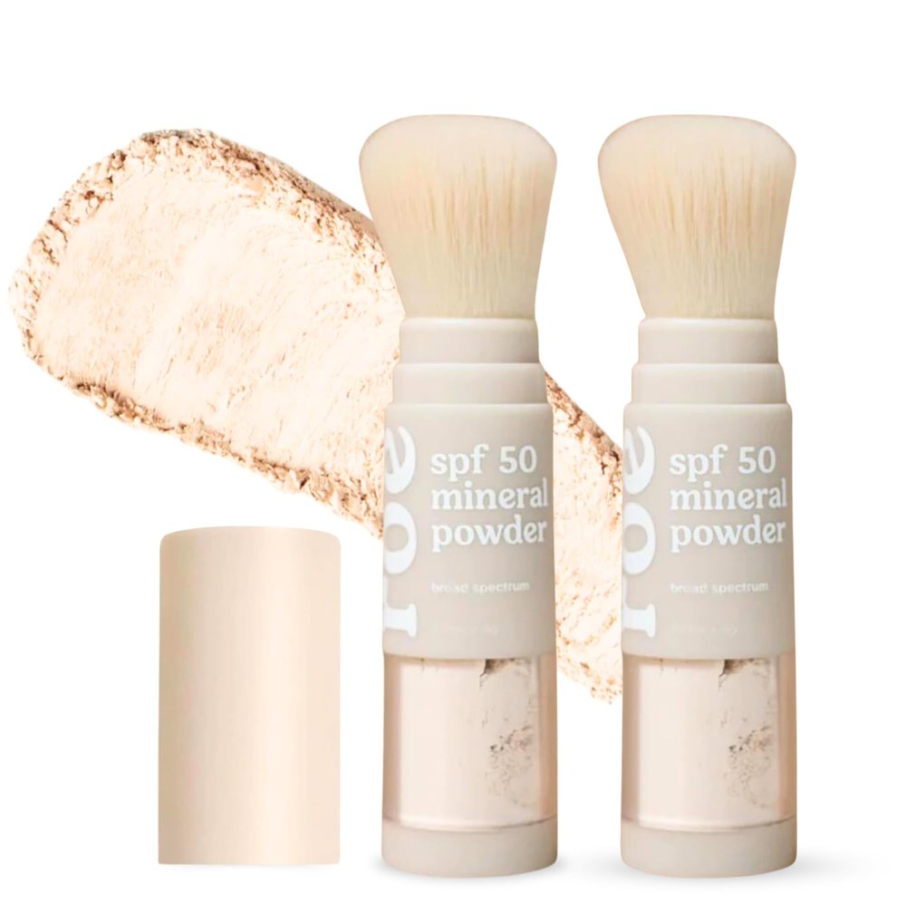 Roe Wellness- Kids SPF 50 Brush On Mineral Sunscreen Powder EWG Certified, Non-Toxic, Reef-Friendly, Easy to Apply for Kids, Babies & Parents (2Pack)