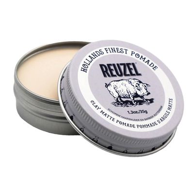 REUZEL Clay Matte Pomade, Medium All Day Hold, Water Soluble Styling, Matte Finish and Flake Free, Easy To Wash Out, For All Hair Types