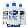 Cetaphil Face Wash, Daily Facial Cleanser for Sensitive, Combination to Oily Skin, 8 oz, Pack of 3, Gentle Foaming, Soap Free, Hypoallergenic view 1