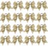 16 PCS Large Gold Glitter Cheer Hair Bows, Shiny Cheerleading Bows Ponytail Holder for Cheerleader Girls Softball Sports and Christmas Tree Decor (Glitter Gold) view 1