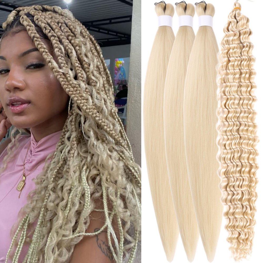 Blonde Braiding Hair Pre stretched for Boho Braids Pre stretched Boho Braiding Hair