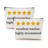 Teacher Makeup Bag, Tavel Small Comestic Bag with Zipper, Funny Bulk Makeup Comestic Organizer Bags for Women, Teacher Appreciation Gifts, Mothers Day Gifts for Mom, Cute Christmas Gifts Favors view 1