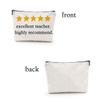 Teacher Makeup Bag, Tavel Small Comestic Bag with Zipper, Funny Bulk Makeup Comestic Organizer Bags for Women, Teacher Appreciation Gifts, Mothers Day Gifts for Mom, Cute Christmas Gifts Favors view 2