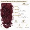BARSDAR 20 Inch Drawstring Wavy Ponytail Extensions + Comb Clip Drawstring Curly Ponytail Extension view 3