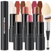 6 Colors Cream Contour Stick Makeup Kit, Shades with Highlighter, Blush and Double-End Bronzer Contour Stick for Sculpt the Cheeks, Long Lasting, Waterproof, Matte & Dewy Finish(SET C) view 1