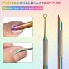 Color Titanium-Circle Bevel Shovel Double Head Cuticle Remover Pusher, Double head design Cuticle Pusher Tool, Nail Cuticle Remover, Cuticle Tools Suitable for professional manicurists and home use view 2
