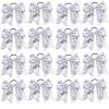 16 PCS Large Glitter Silver Cheer Hair Bows, Shiny Cheerleading Bows Ponytail Holder for Cheerleader Girls Softball Sports and Christmas Tree Decor (Silver) view 1