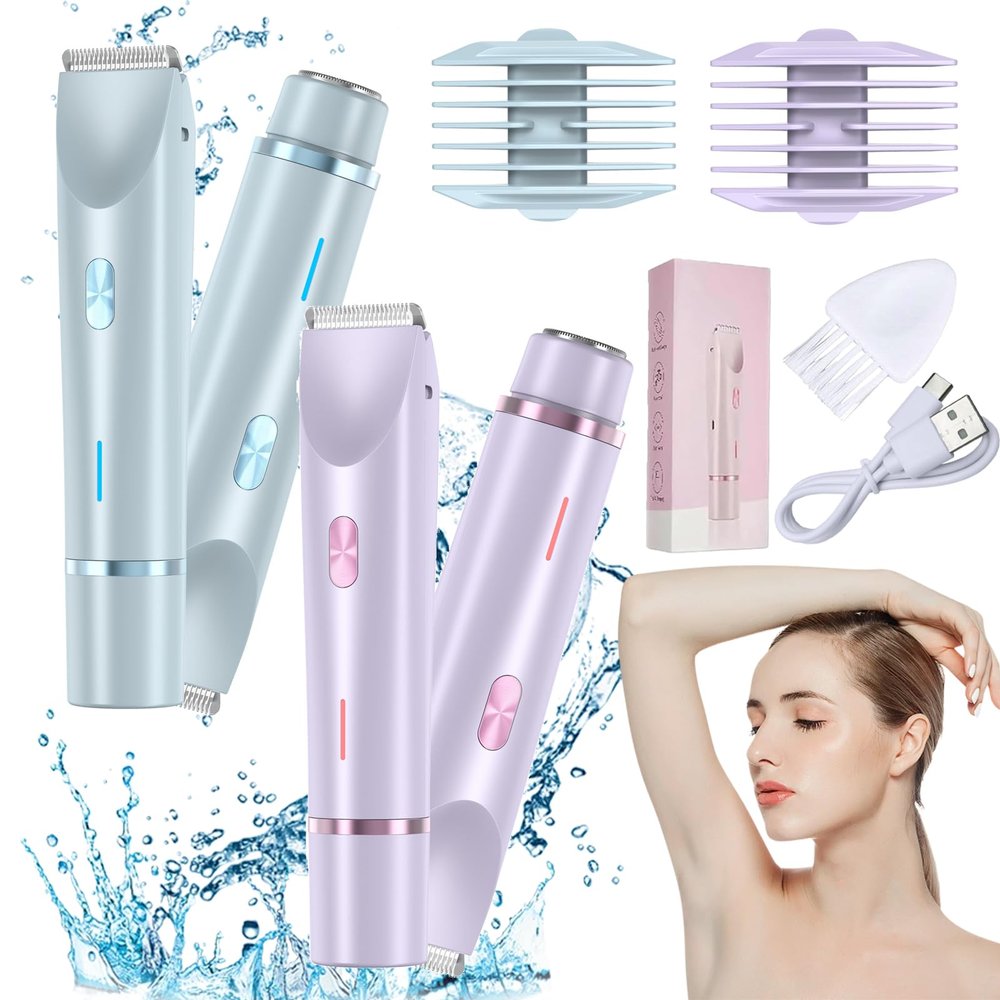 Beauty Bloom Electric Razor, Beauty Bloom 2.0, Beauty Bloom Trimmer, Beauty Bloom Razor for Women, Comfort 2 in 1 Electric Lady Shaver for Wet & Dry Use (Purple+Blue)