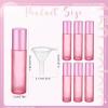 Sumind 150 Pcs Frosted Glass Roller Bottles Essential Oil 10 ml Empty Roll on Bottles with Stainless Steel Balls Leak Proof with 5 Funnel for Travel Essential Oil Perfume(Frosted Pink) view 2