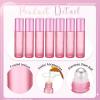 Sumind 150 Pcs Frosted Glass Roller Bottles Essential Oil 10 ml Empty Roll on Bottles with Stainless Steel Balls Leak Proof with 5 Funnel for Travel Essential Oil Perfume(Frosted Pink) view 3