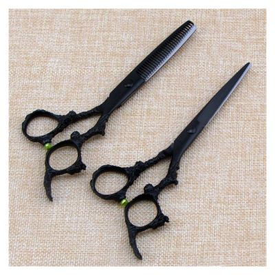 5.5 Inch 6 Inch Black Dragon Hair Cuttinghaircutting Scissors Haircut Thinning Haircuthaircutting Scissors Flat Cut Hairdressinghaircutting Scissors Hair Cutting Shears,5.5 Inch Set (6 Inch Set)