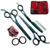 5.5 Inch Hair Cutting Scissors Thinning Shears Kit Stainless Steel Barber Scissors Set for Hairdresser Haircut Hairdressing,Black,5 Inch (Pink 6.5 inch) view 3