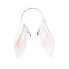 Surakey Cosplay Girl Plush Furry Bunny Ears Headwear Accessory Animal Rabbit Headband Droopy Ear Headband for Girls Women, White Peach view 1