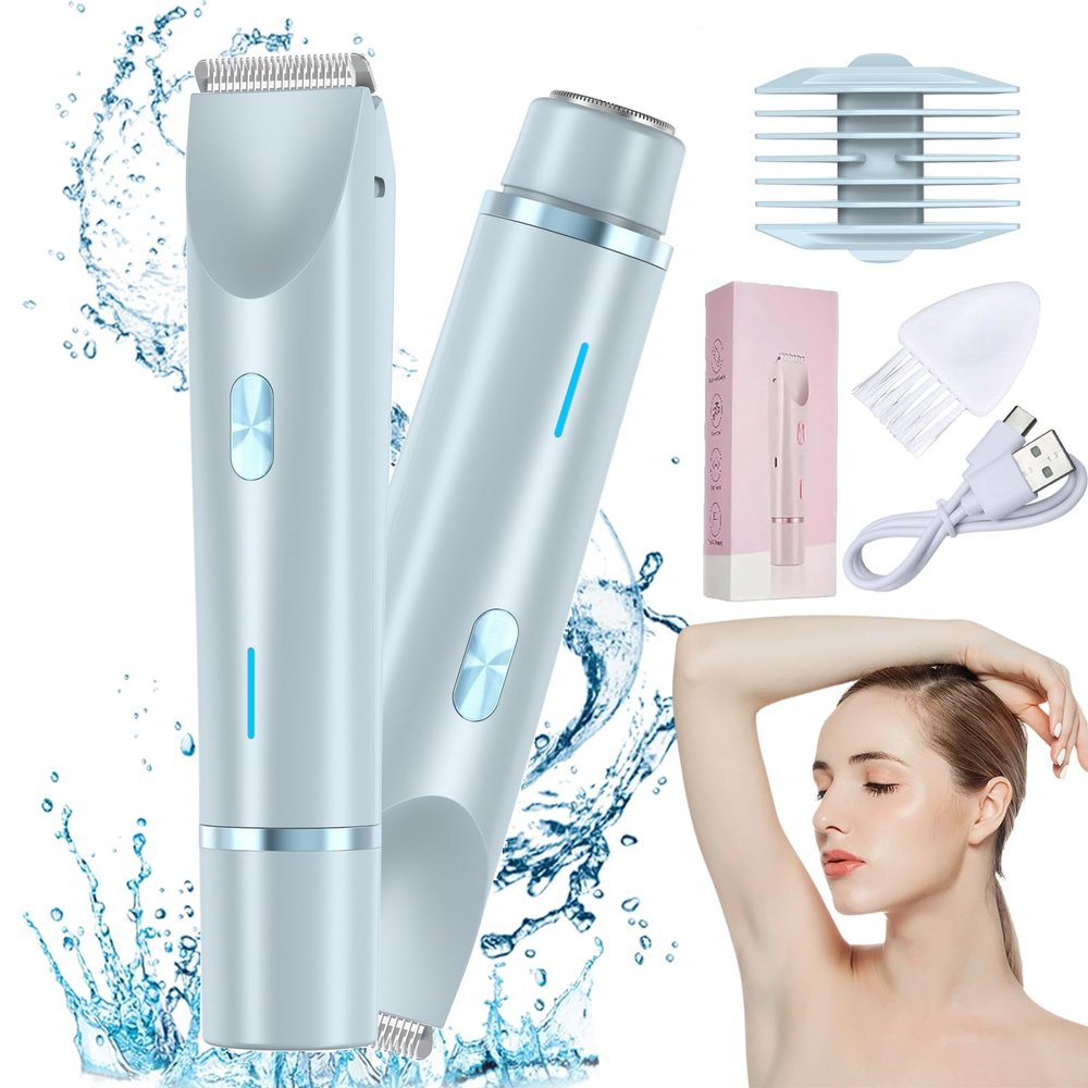 Beauty Bloom Electric Razor, Beauty Bloom 2.0, Beauty Bloom Trimmer, Beauty Bloom Razor for Women, Comfort 2 in 1 Electric Lady Shaver for Wet & Dry Use (Blue)