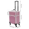 AOOCHU Rolling Makeup Train Case Travel Make Up Case Cosmetic Train Case Rolling Portable Makeup Case Beauty Train Case With Universal Wheels & Key For Hairdresser Makeup Artist (Pink) view 2