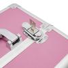 AOOCHU Rolling Makeup Train Case Travel Make Up Case Cosmetic Train Case Rolling Portable Makeup Case Beauty Train Case With Universal Wheels & Key For Hairdresser Makeup Artist (Pink) view 3