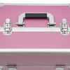 AOOCHU Rolling Makeup Train Case Travel Make Up Case Cosmetic Train Case Rolling Portable Makeup Case Beauty Train Case With Universal Wheels & Key For Hairdresser Makeup Artist (Pink) view 4