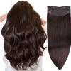 Halo Hair Extensions - Medium Brown Hair Extensions Transparent Adjustable Size Removable SecureHalo Extensions Real Human Hai, 14lnch 85g view 1