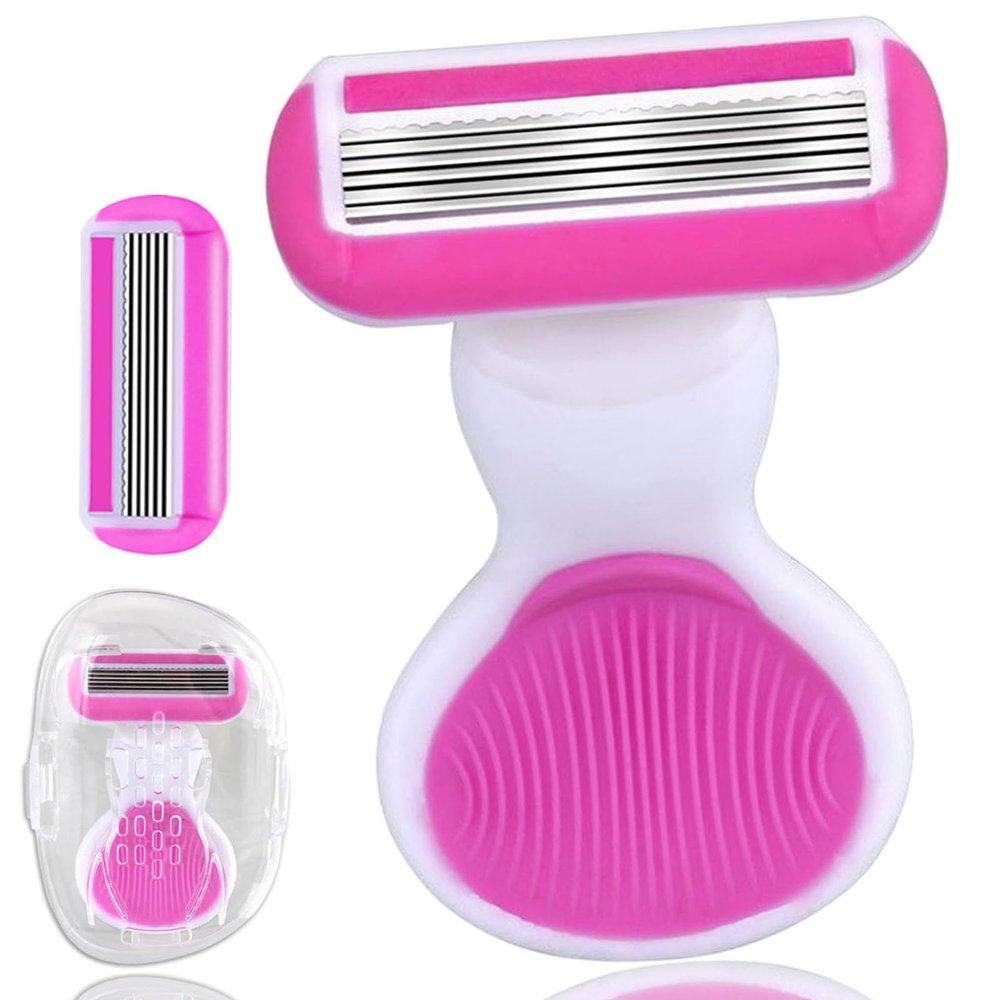 2025 New Travel Razors for Women Travel Size Toiletries for Women Skin-Adaptive Design Complete with 1 Replacement Head and Portable Case,Travel Shaver Perfect for Armpits,Arms,Bikini Area,and Legs