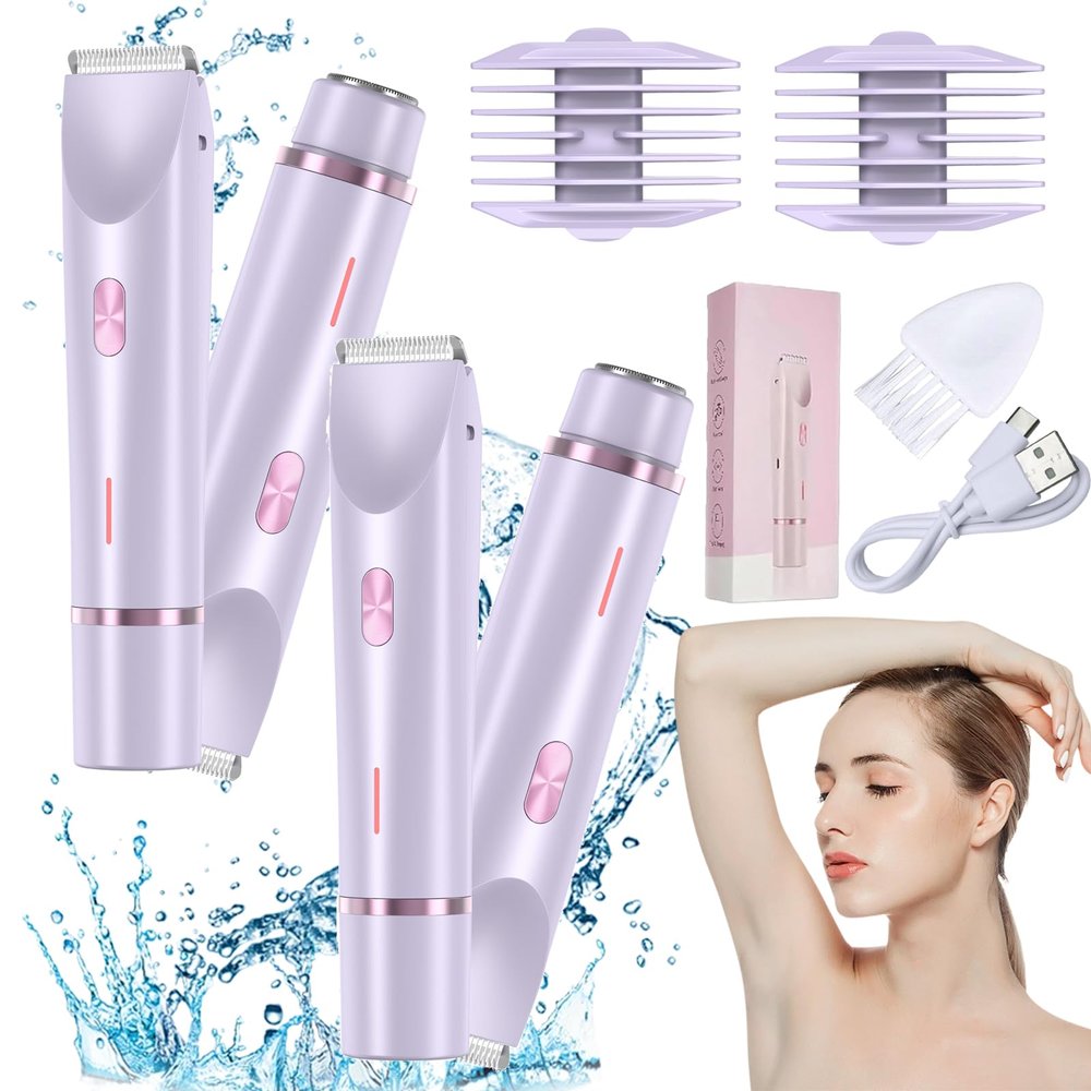 Beauty Bloom Electric Razor, Beauty Bloom 2.0, Beauty Bloom Trimmer, Beauty Bloom Razor for Women, Comfort 2 in 1 Electric Lady Shaver for Wet & Dry Use (Purple*2)